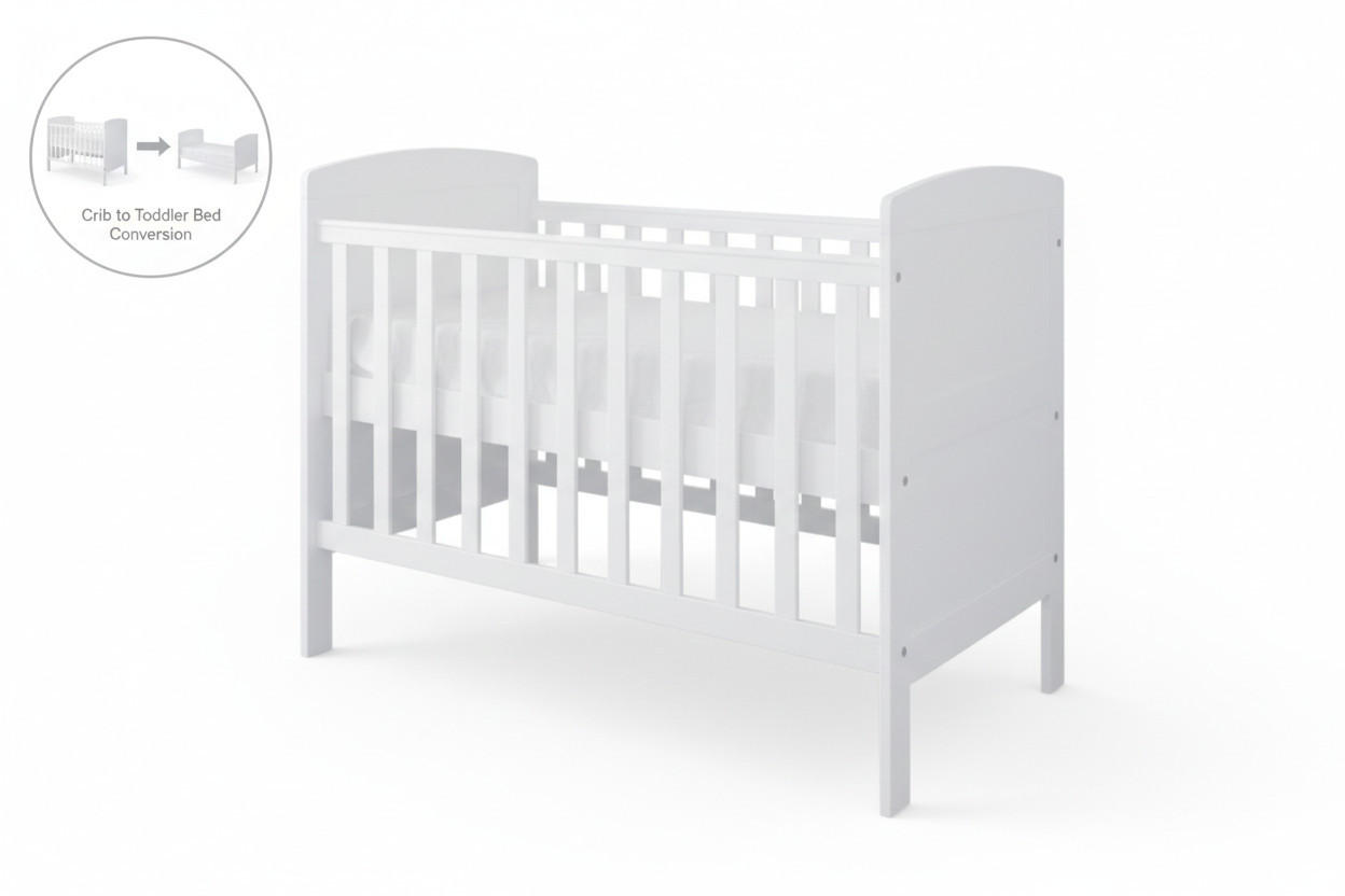 BABYBETT Småland - Weiß, Holzwerkstoff (60/120cm)