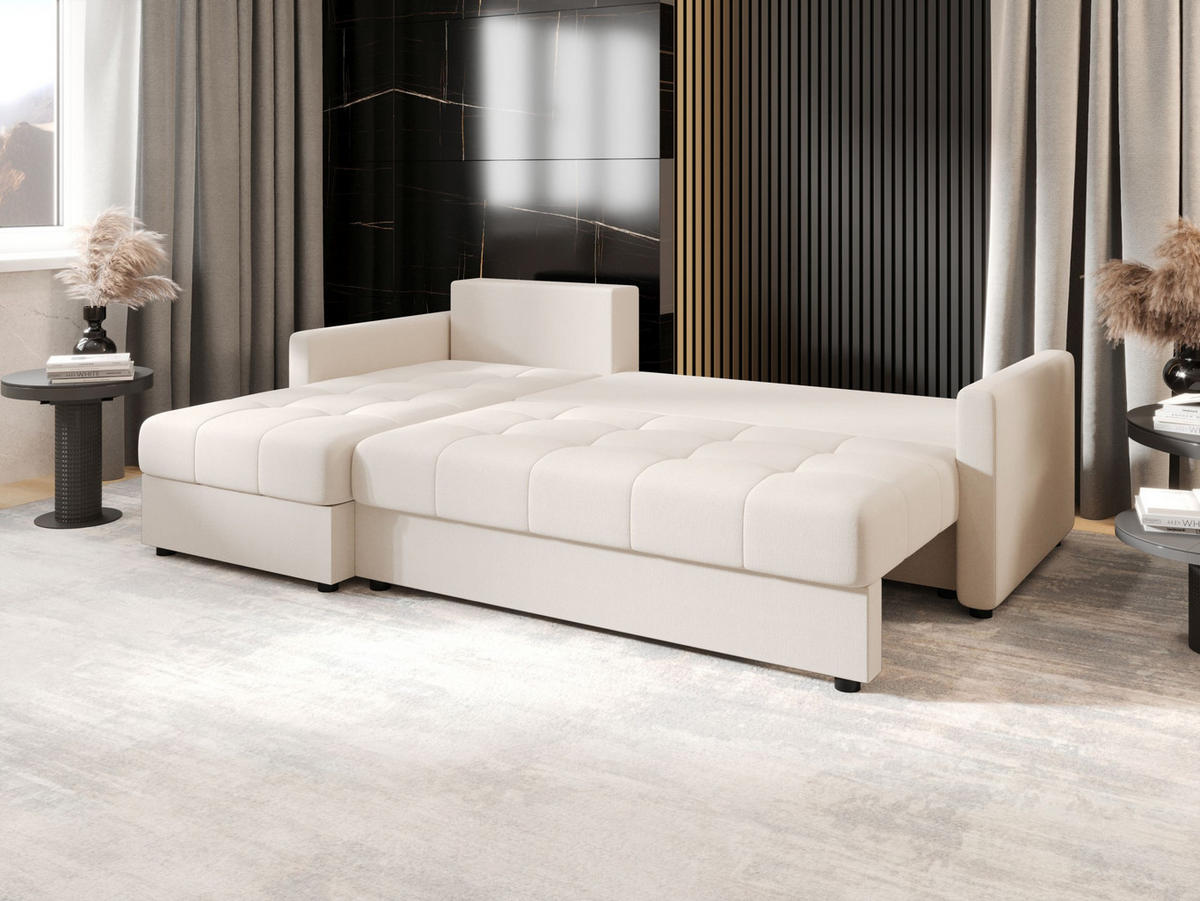ECKSOFA MOS L BIS Cosmic 10 Links mit Schlaffunktion - Beige, Textil (220/143cm) - Bedante