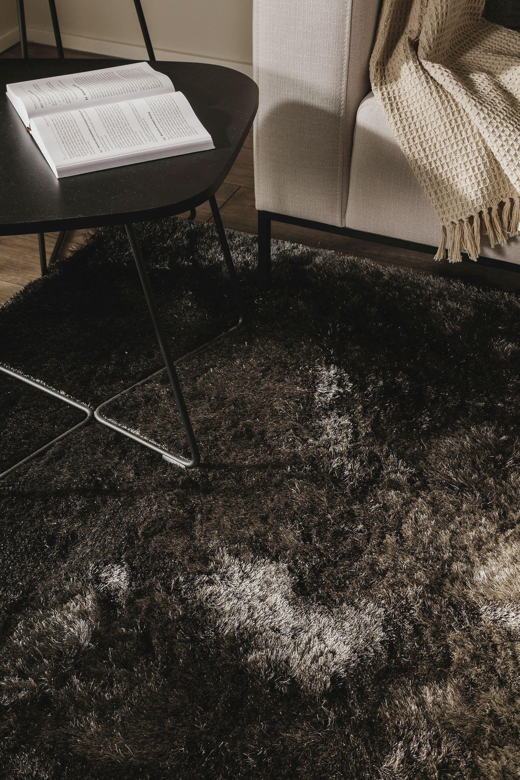 Thumbnail - benuta Nest Hochflorteppich, Anthrazit, Textil, Beton Optik, Rechteckig, 140x200 cm, wasserabweisend, Teppiche & Böden, ...