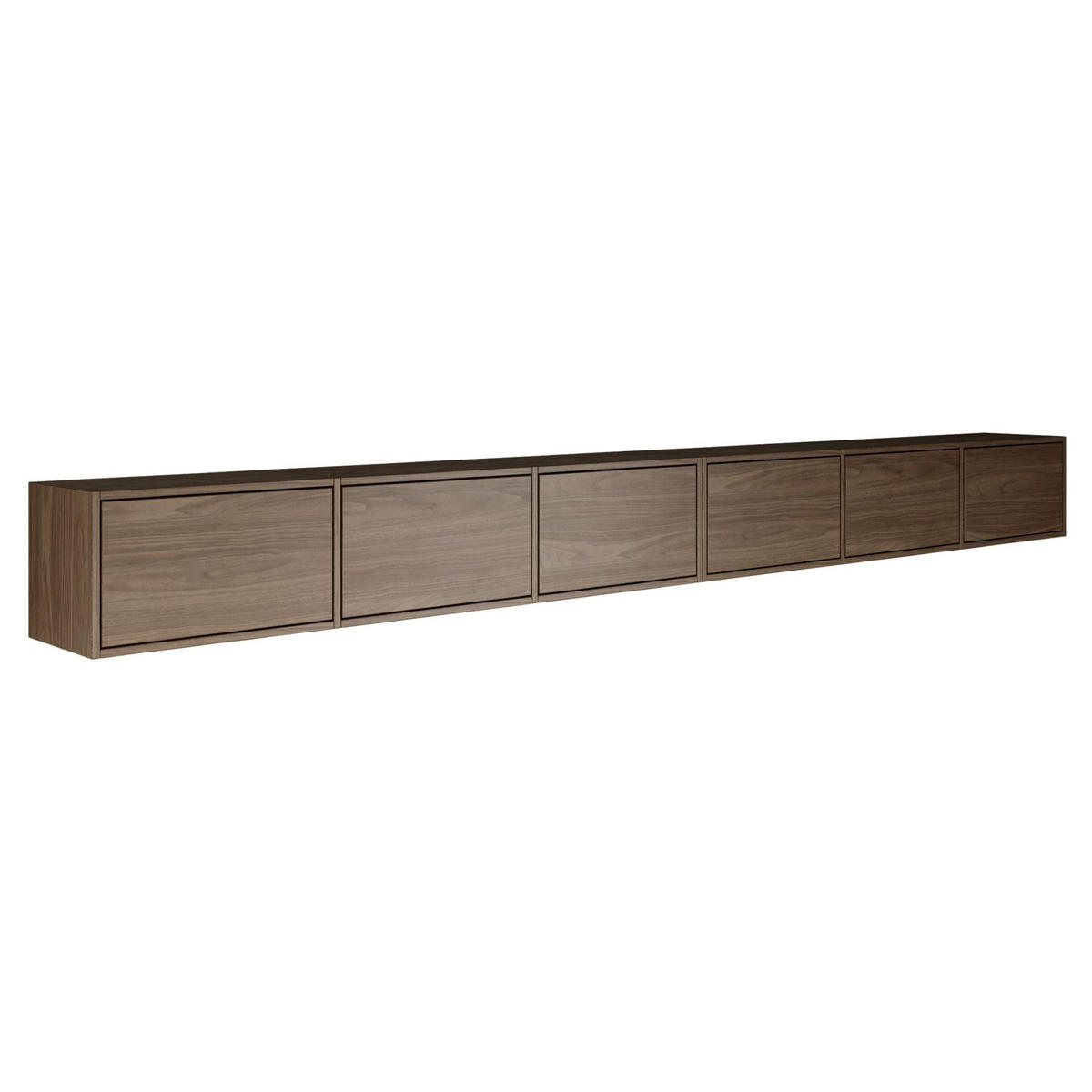 TV-LOWBOARD Framme hängend Walnussoptik Wisconsin 300/30/30 cm - Dunkelbraun, Holzwerkstoff (300.2/30/30cm) - Selsey