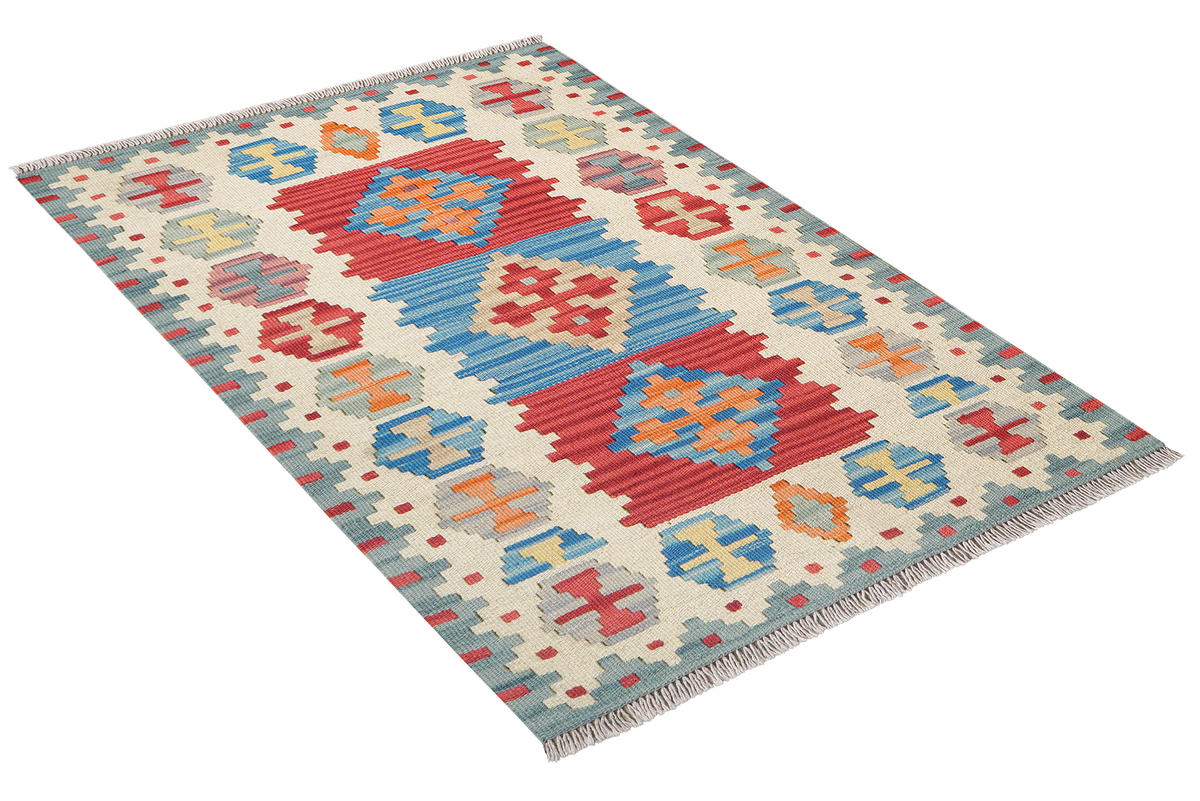 HANDWEBTEPPICH Gashgai Kelim Bunt 123/81 cm Schurwolle - Multicolor, Textil (81/123cm) - Looma
