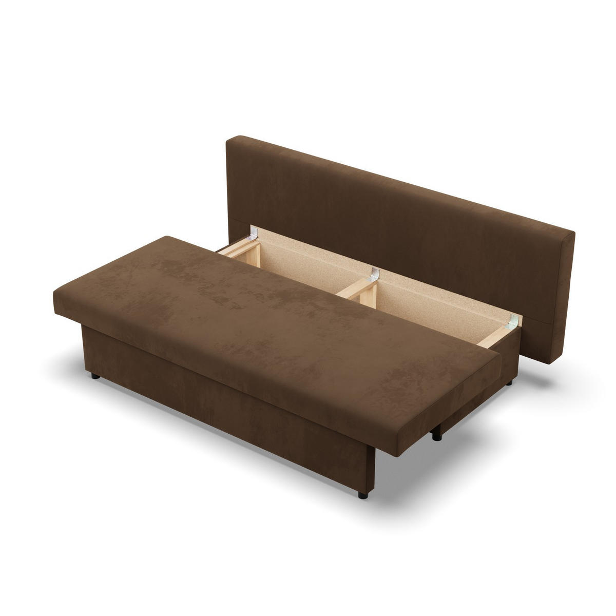 SOFA 3-SITZER MIT SCHLAFFUNKTION NOLA Braun - Braun, Textil (86/85/191cm) - Mebligo