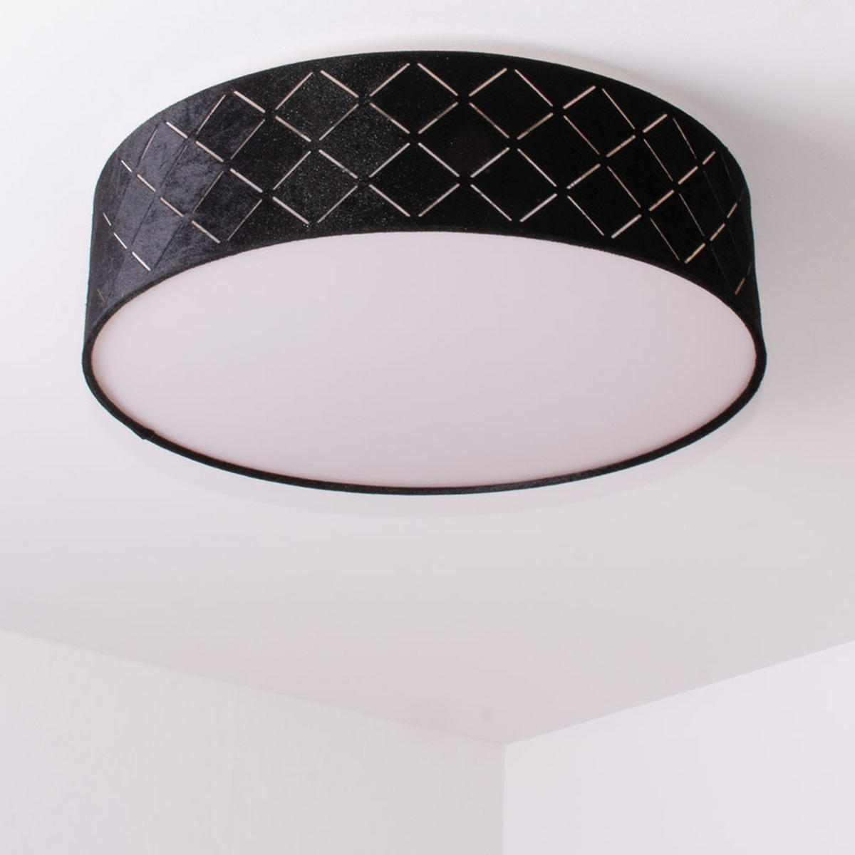 LED DECKENLEUCHTE Metall Schwarz Weiß Gold - Schwarz, Metall (38/38/10cm) - Globo Lighting