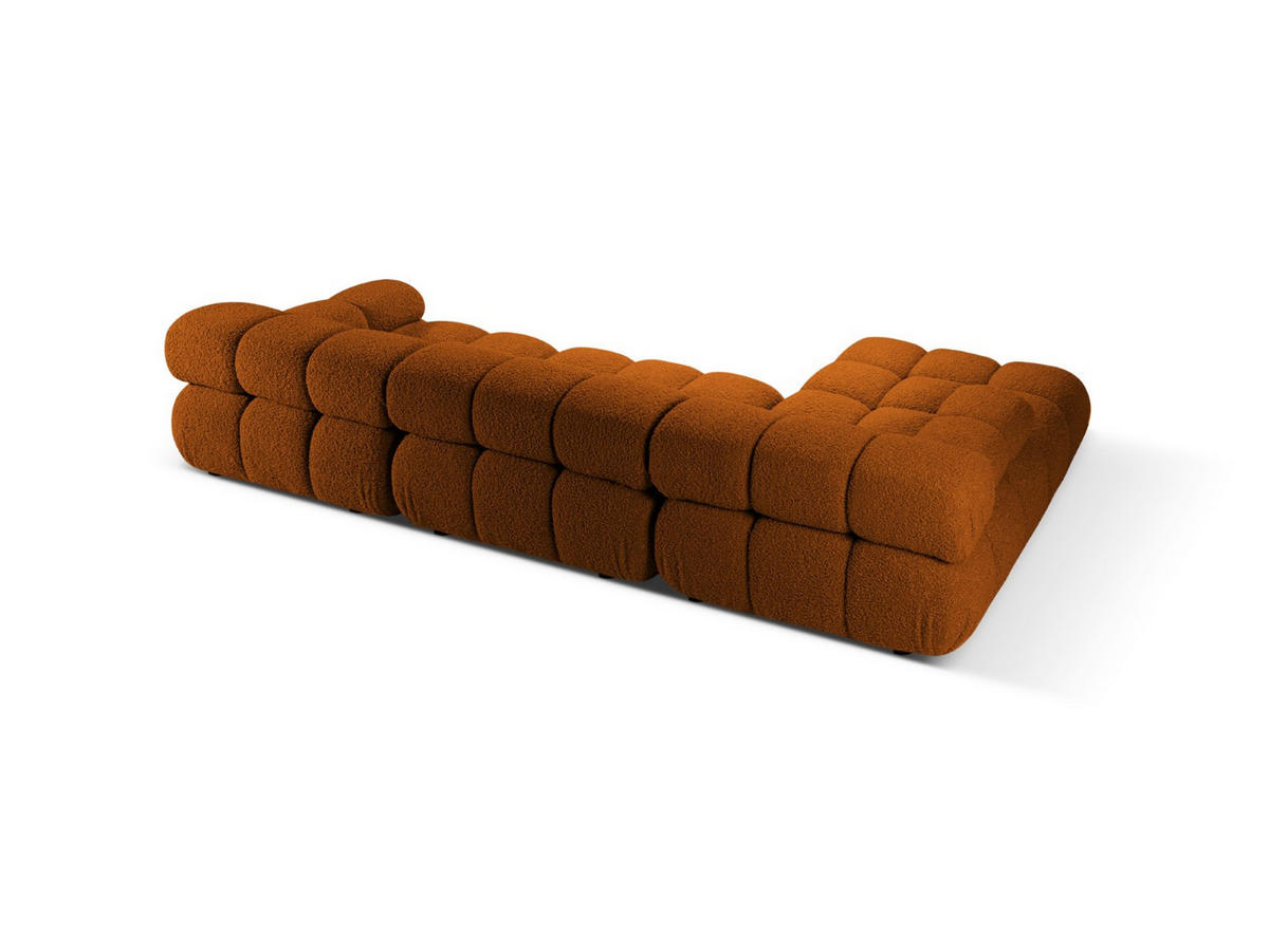 ECKSOFA modular links Bellis aus Boucle ziegelrot 4 Sitzplätze - Orange, Textil (155/282cm) - Micadoni