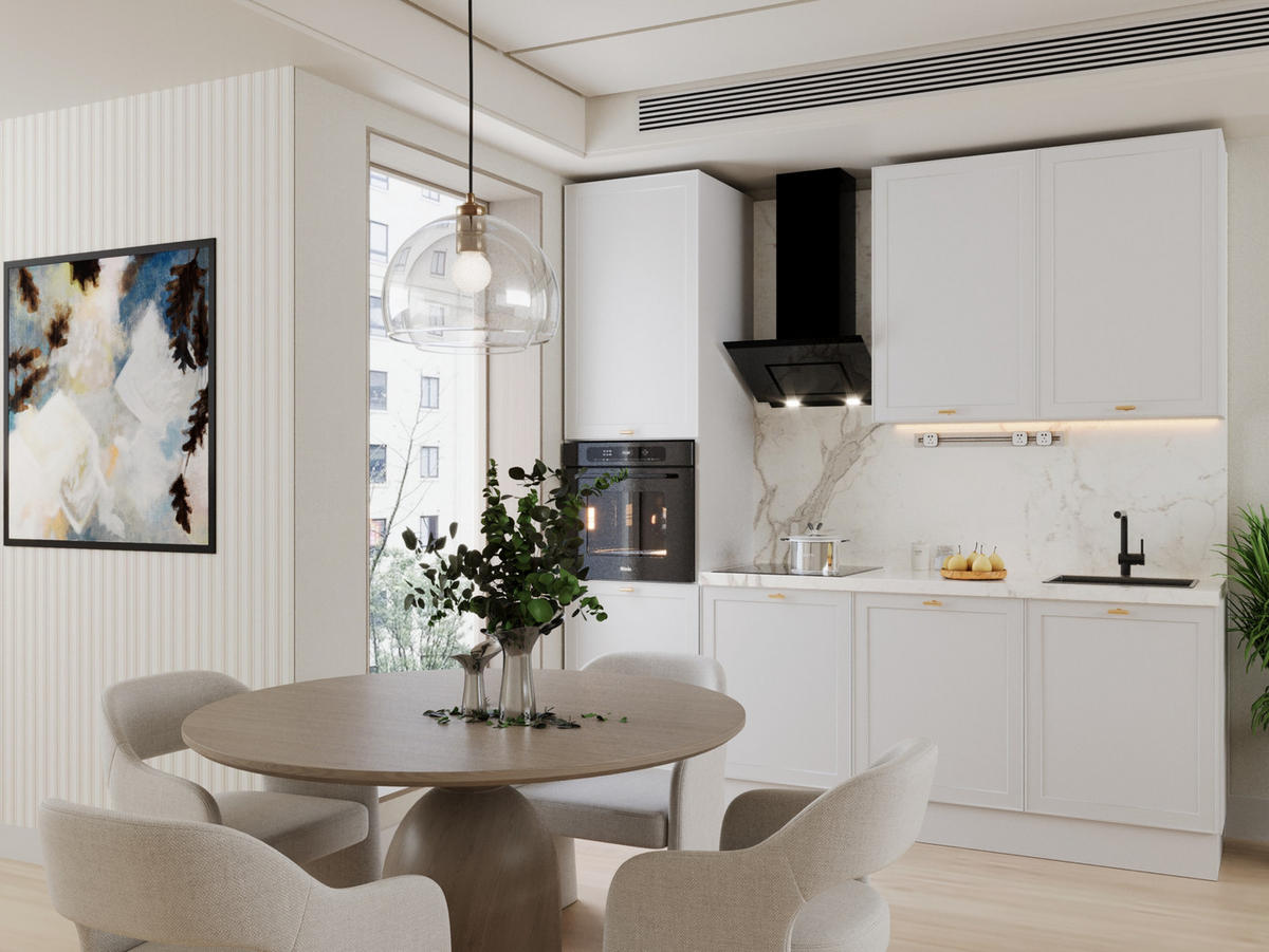 KÜCHENZEILE 240 cm Livaro – KU-S32 – Weiß / Weiß Rahmen - Weiß, Holzwerkstoff (240/247/60cm) - hi-markt