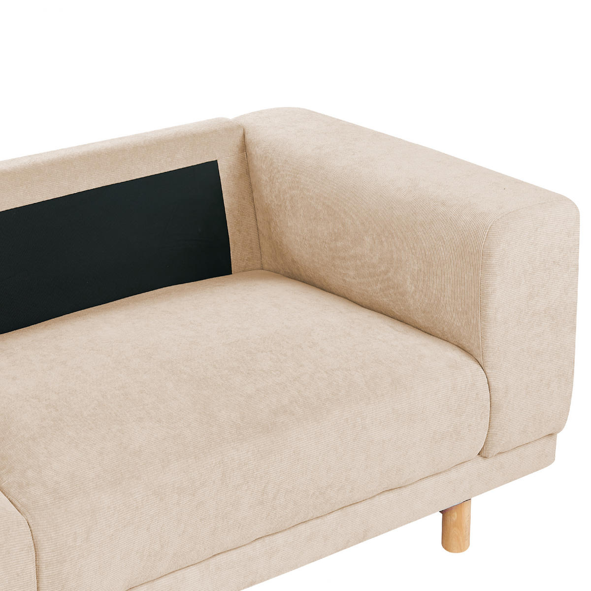 3-SITZER-SOFA Cord Beige Nivala - Beige, Textil (220/76/84cm) - Beliani