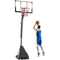 BASKETBALLKORB DE-10540 höhenverstellbar 2,45-3,05 m Schwarz - Schwarz, Metall (120/120cm) - ComfortXL
