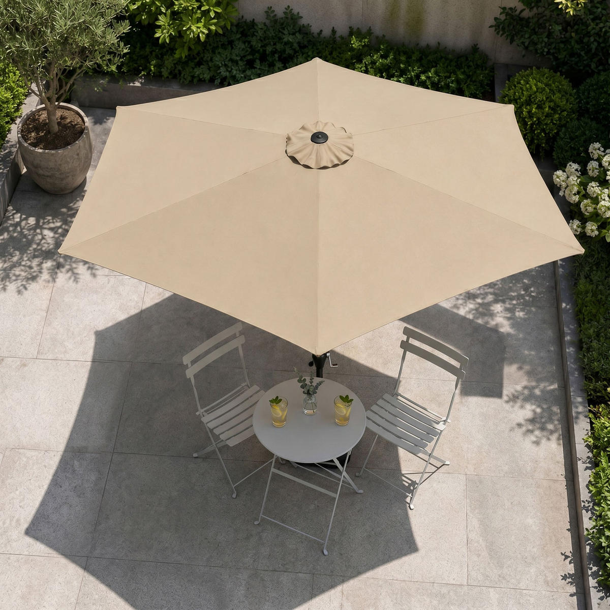 SONNENSCHRIM Beige 235/270 cm - Beige/Schwarz, Metall (270/270cm) - Akord