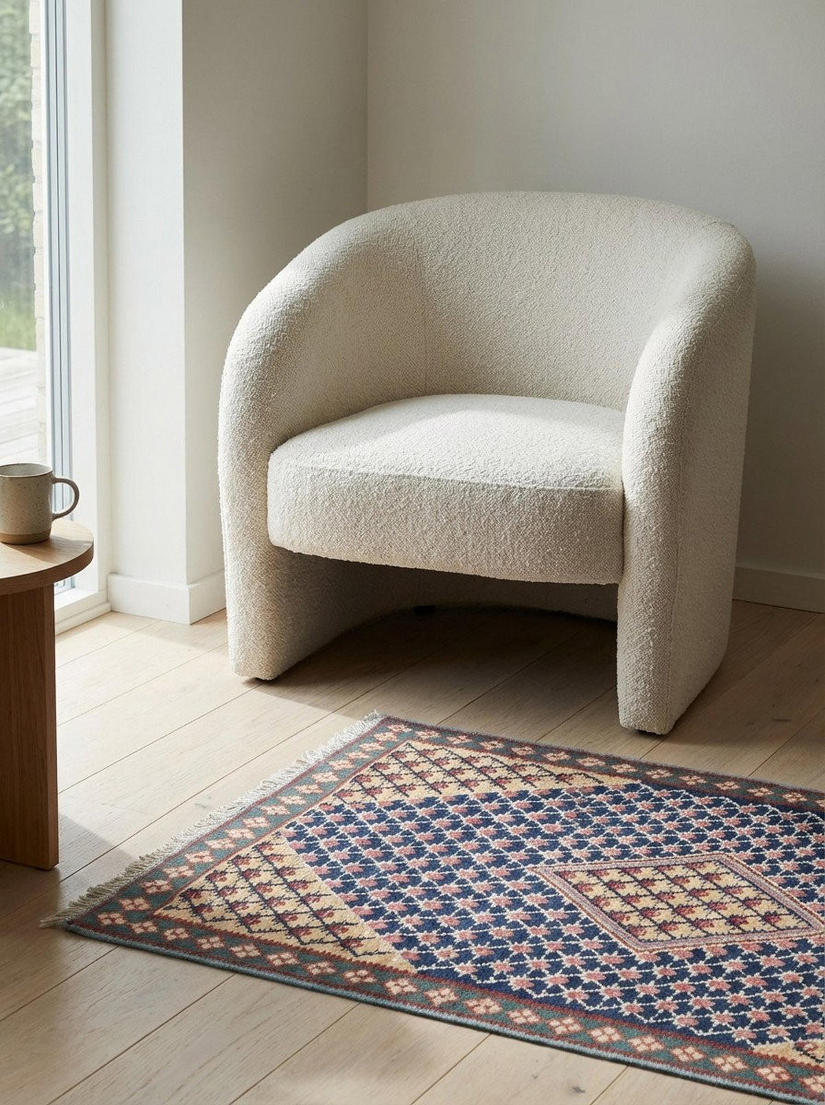 HANDWEBTEPPICH Senneh Kelim Blau 159/99 cm Schurwolle - Blau, Textil (99/159cm) - Looma