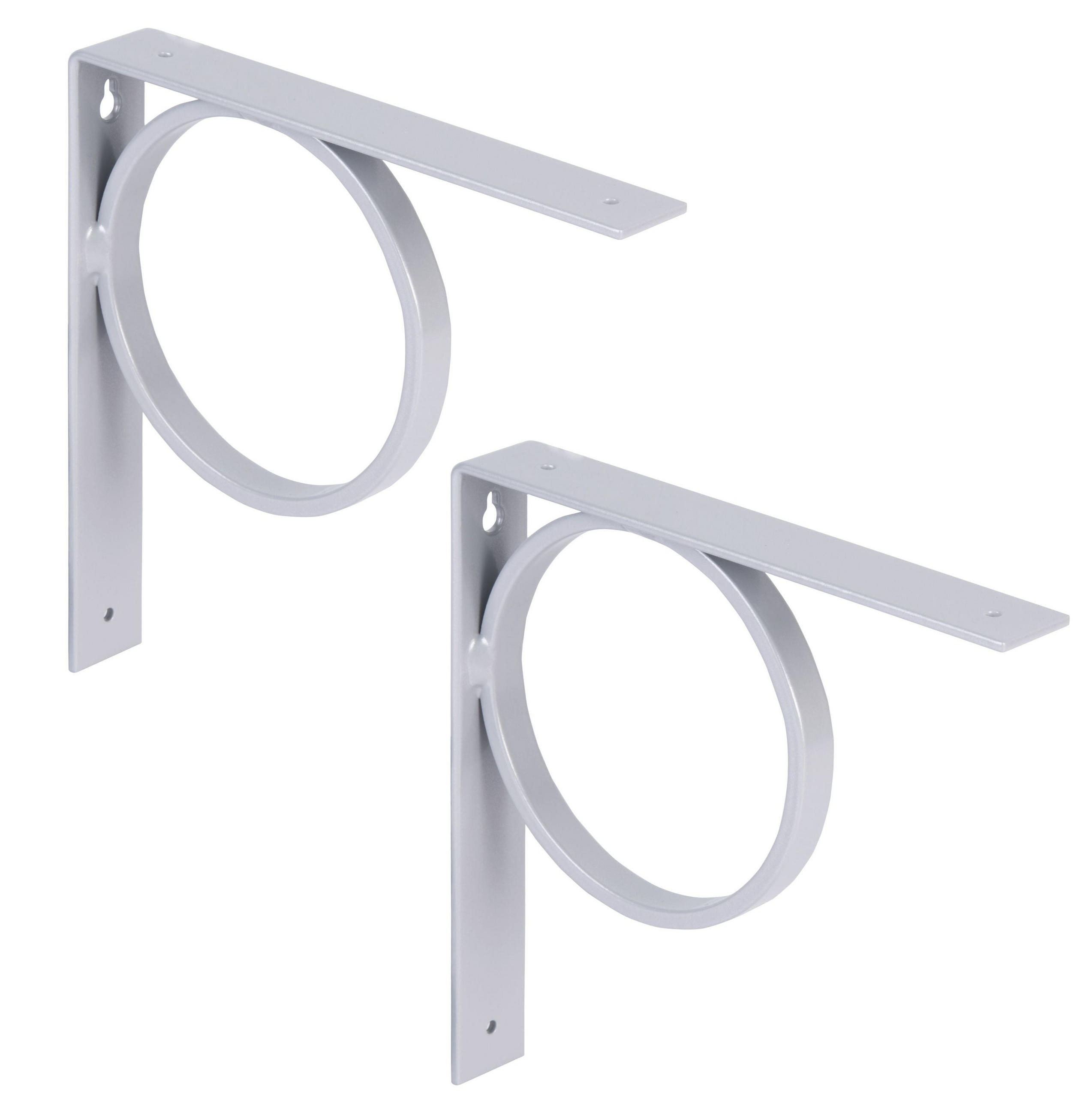 REGALTRÄGER als 2er Set Tom, Stahl in verschiedenen Trendfarben - Grau, Metall (3/20.5/20.5cm) - Alberts