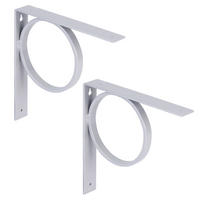 REGALTRÄGER als 2er Set Tom, Stahl in verschiedenen Trendfarben - Grau, Metall (3/20.5/20.5cm) - Alberts