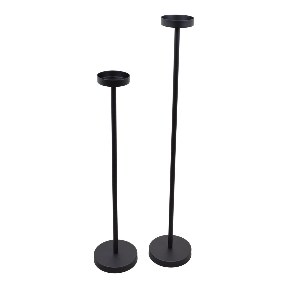 KERZENHALTER Eve rundes 2er-Set Schwarz - Schwarz, Metall (20/100/20cm) - LOFT42