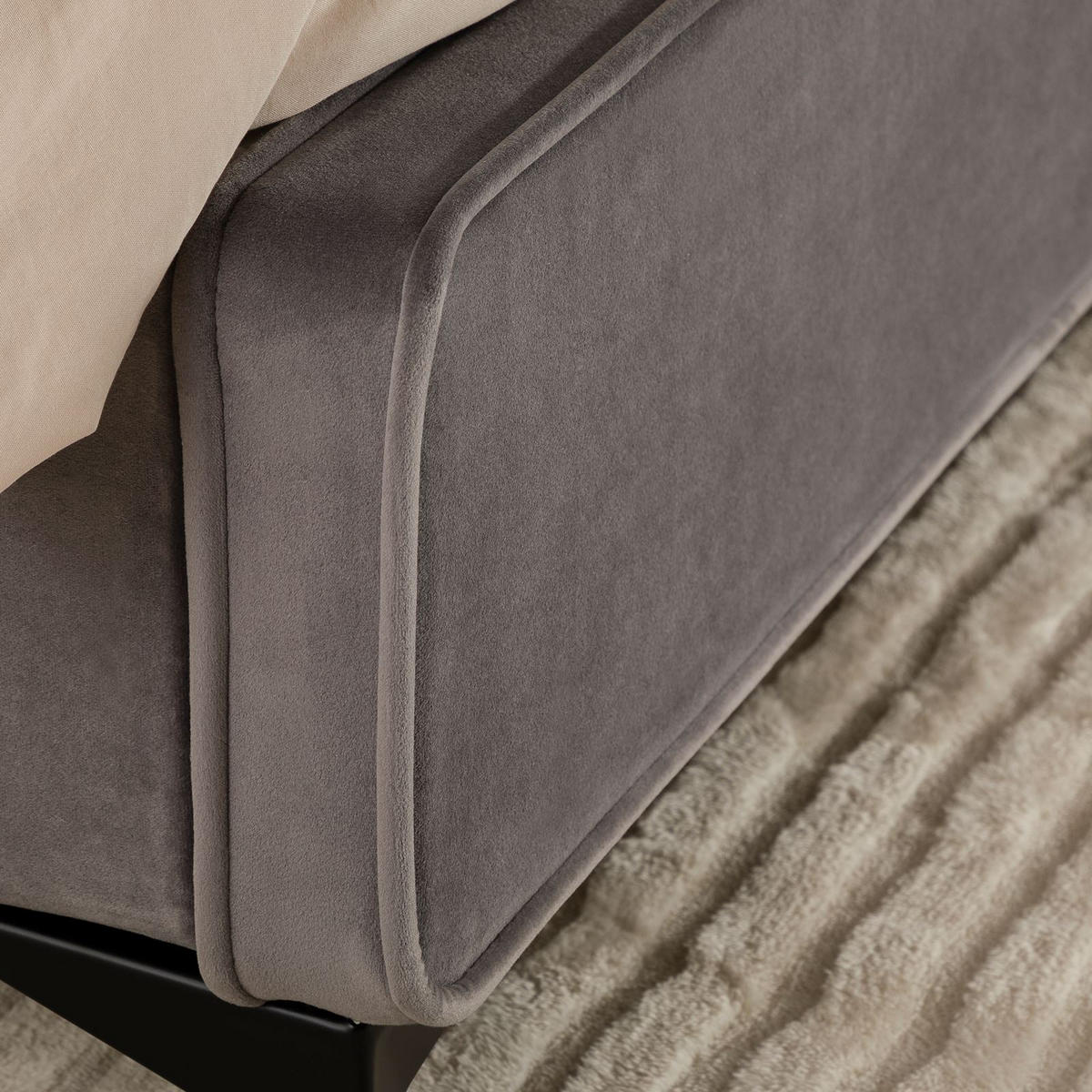 POLSTERBETT LAVORO 140X200 CM - Grau, Textil (140/200cm) - IDIMEX