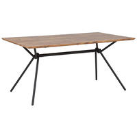 ESSTISCH 160/90/75 cm Dunkelbraun, Schwarz Rechteckig Amsterdam - Dunkelbraun, Holzwerkstoff (160/90/75cm) - Beliani