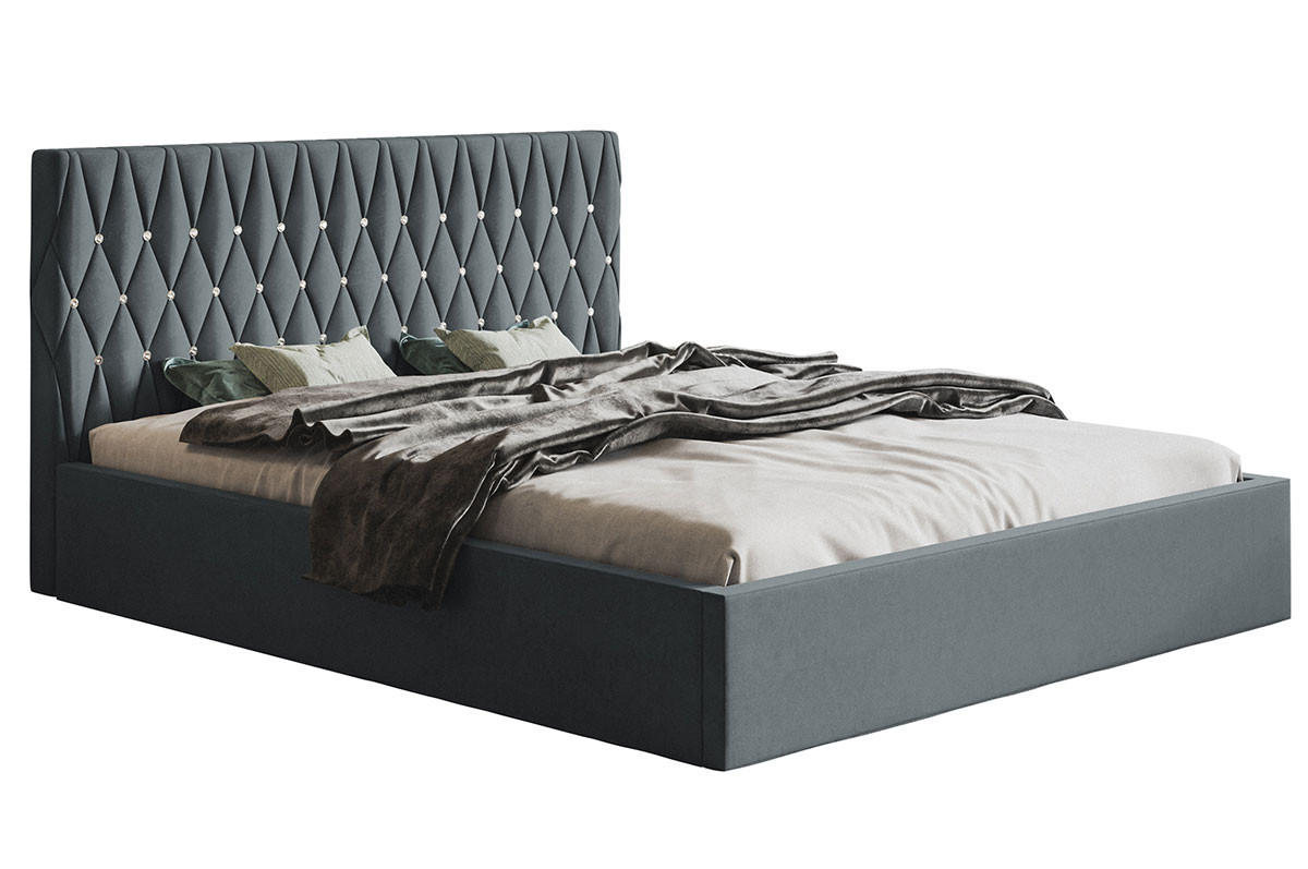 BETT Grau OLDO 3 Mit Bettkasten 120x200 cm - Graphitfarben, Textil (120/200cm) - Sepro Meble