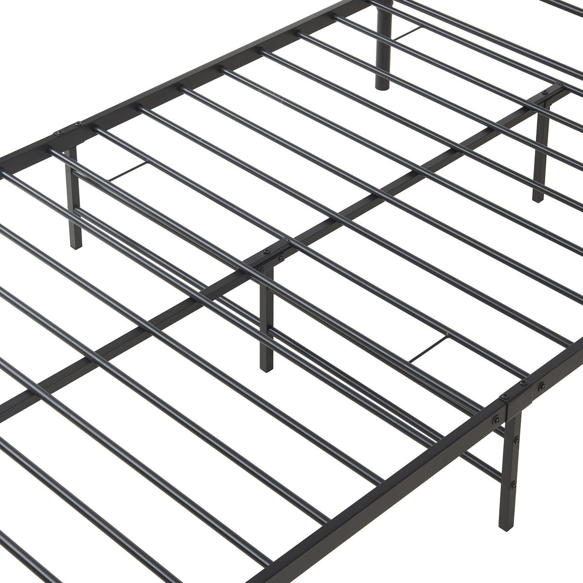 METALLBETT Florenz mit Matratze - Schwarz, Textil/Metall (120/200cm) - [en.casa]