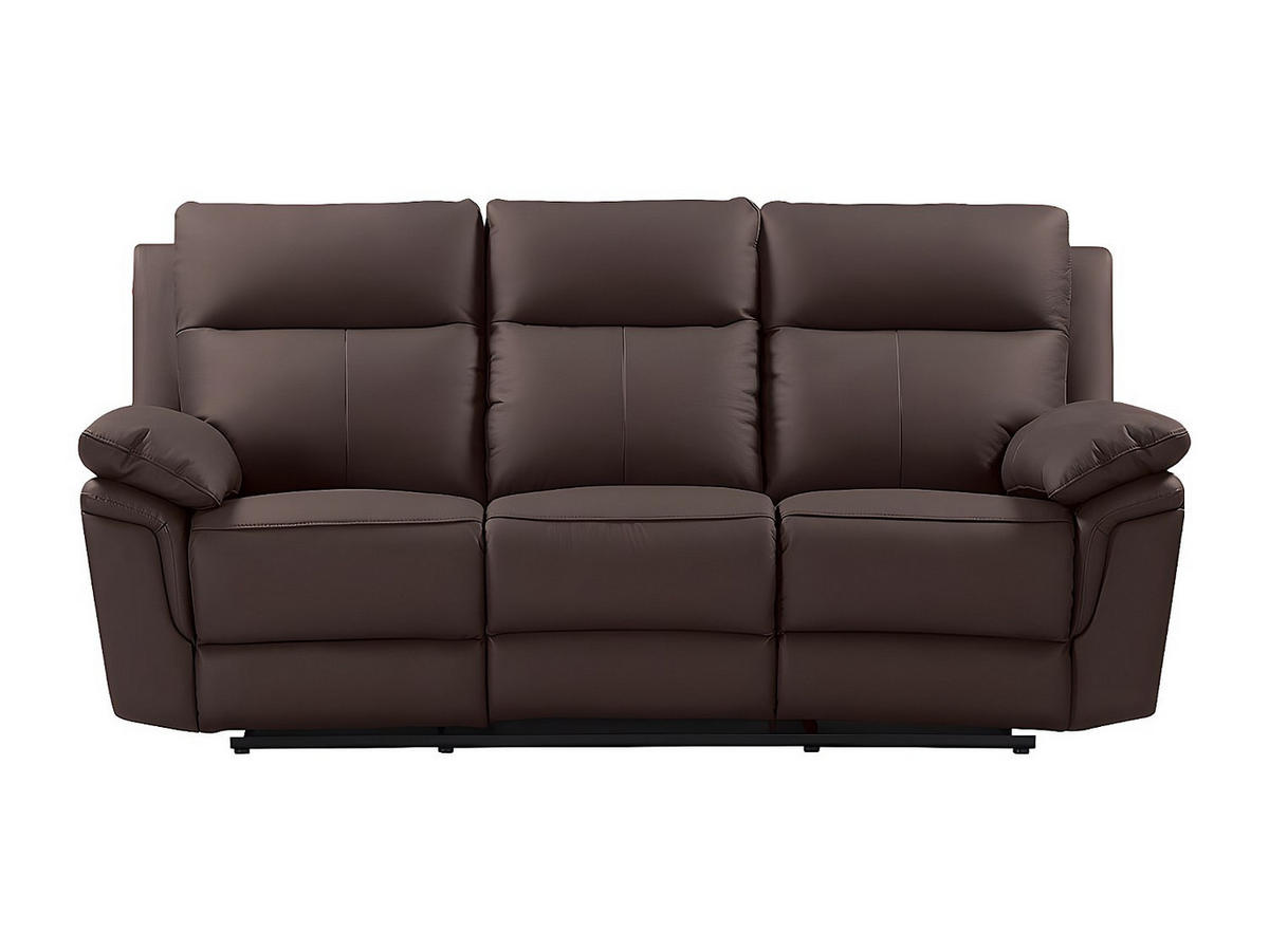 SOFAGARNITUR mit Relaxfunktion - -Sitzer - Leder - Schokoladenbraun - - Braun, Leder (208/102/92cm) - Vente-Unique