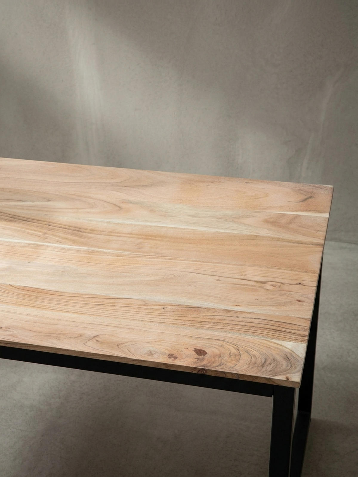 ESSTISCH Massivholz Metall Rechteckig Loft-Stil, Akazie 160x80x76 cm - Schwarz/Akaziefarben, Holz/Metall (80/160/76cm) - KADIMA DESIGN