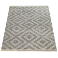 TEPPICH Kurzflor Rauten Wohnzimmer schmutzabweisend Grau Rechteckig 60x100 - Grau, Textil (60/100cm) - KADIMA DESIGN