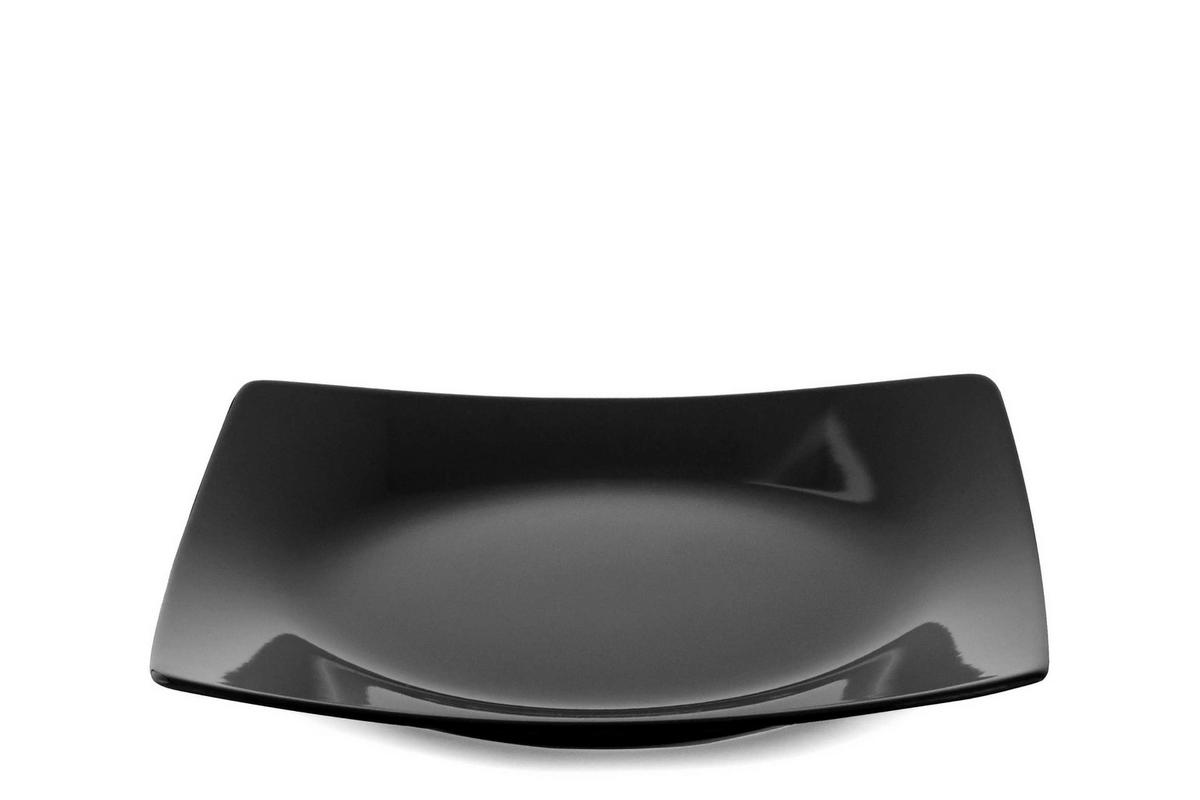 TELLERSET EPIRI Dessertteller 6 Personen 6-tlg - Schwarz Hochglanz, Keramik (21cm) - KONSIMO®