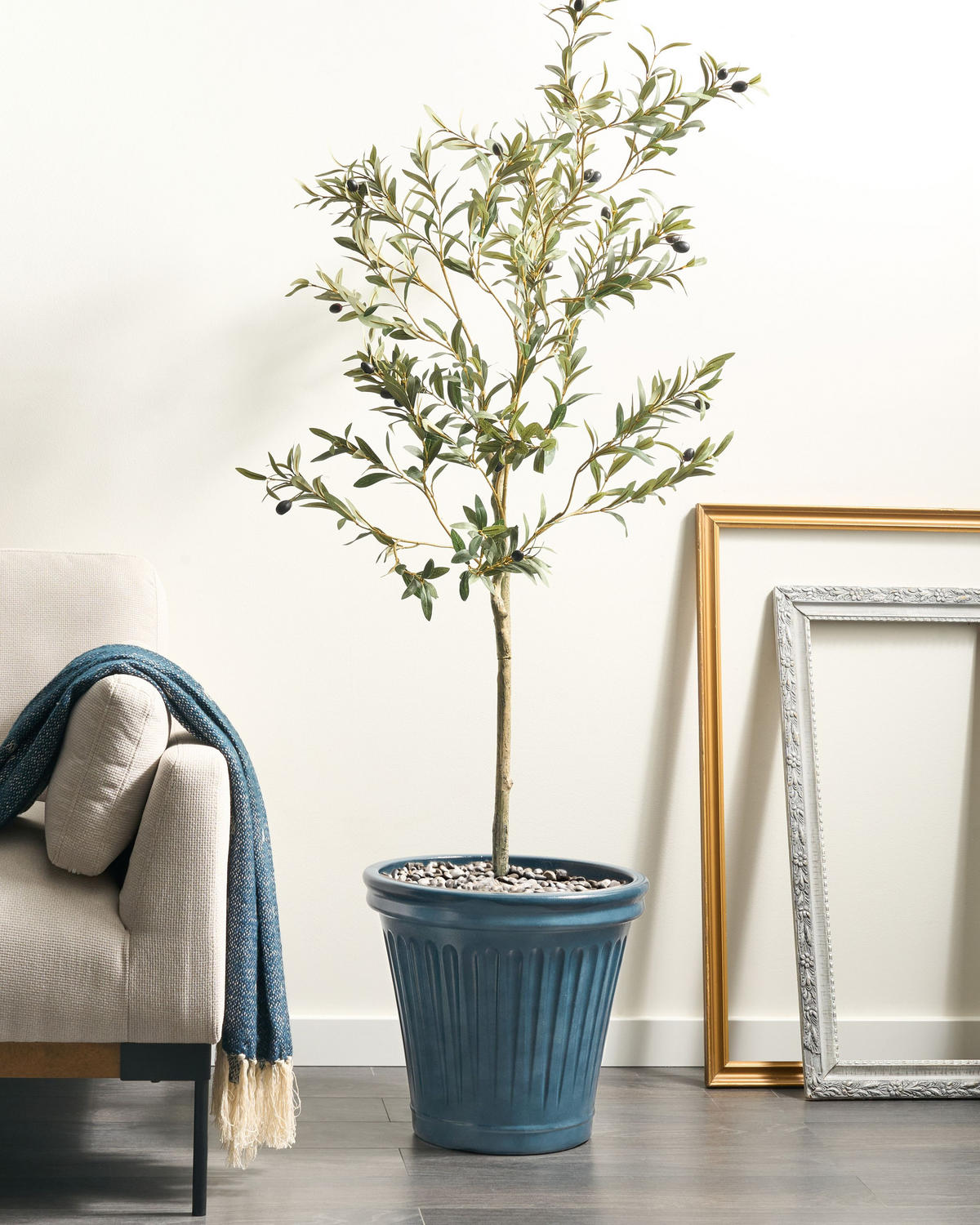 BLUMENTOPF Blau Maize - Blau, Kunststoff (39cm) - Beliani