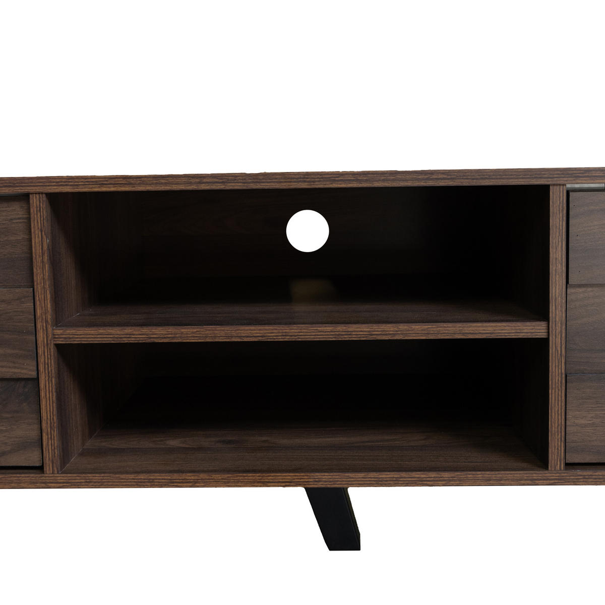 TV-SCHRANK 160cm Holzoptik 2 Türen offene Fächer modern - Naturfarben, Holzwerkstoff (35.5/45/160.5cm) - FLIEKS