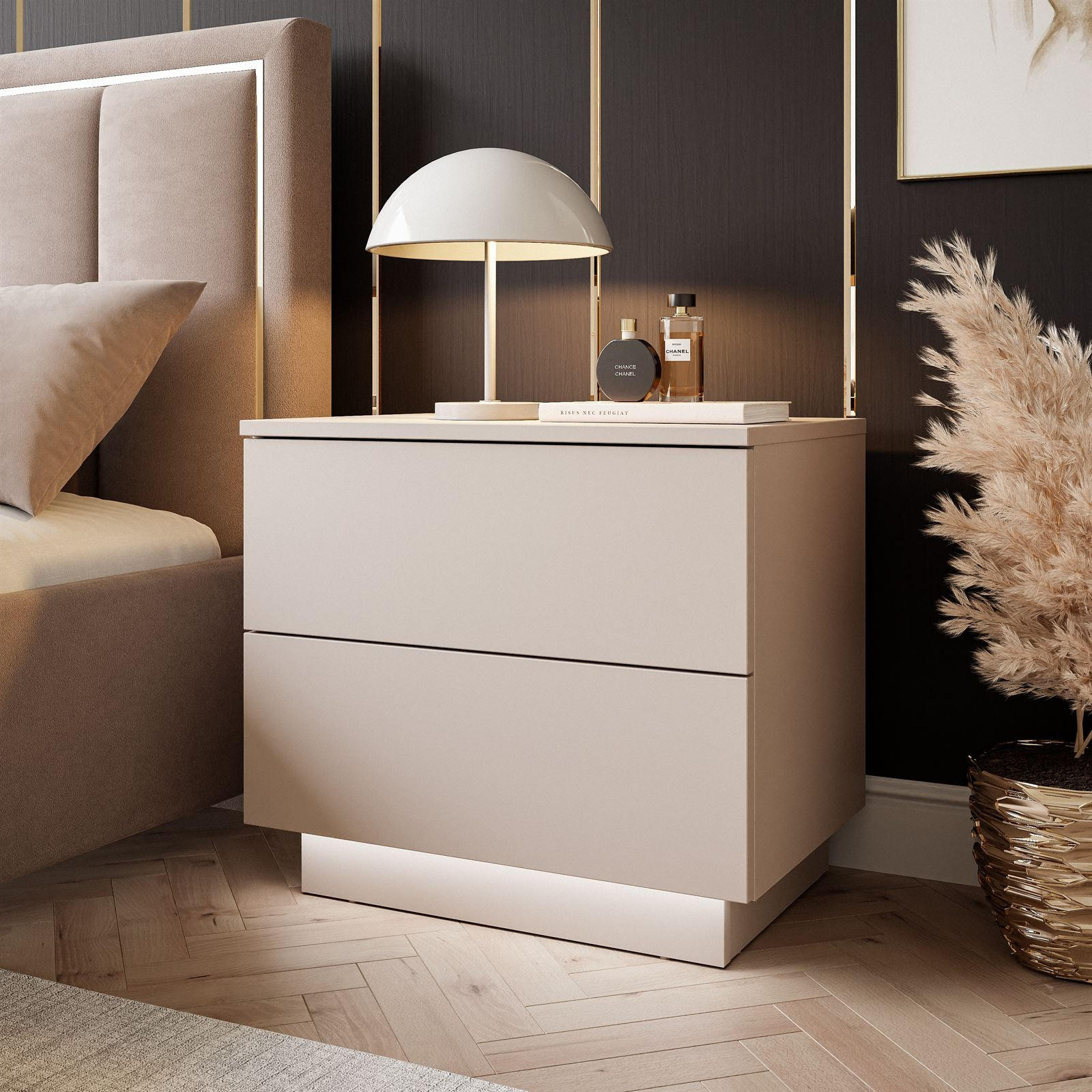 NACHTTISCH LINA KASCHMIR II mit push open - Kaschmir, Holzwerkstoff (55/50/37cm) - Lookway