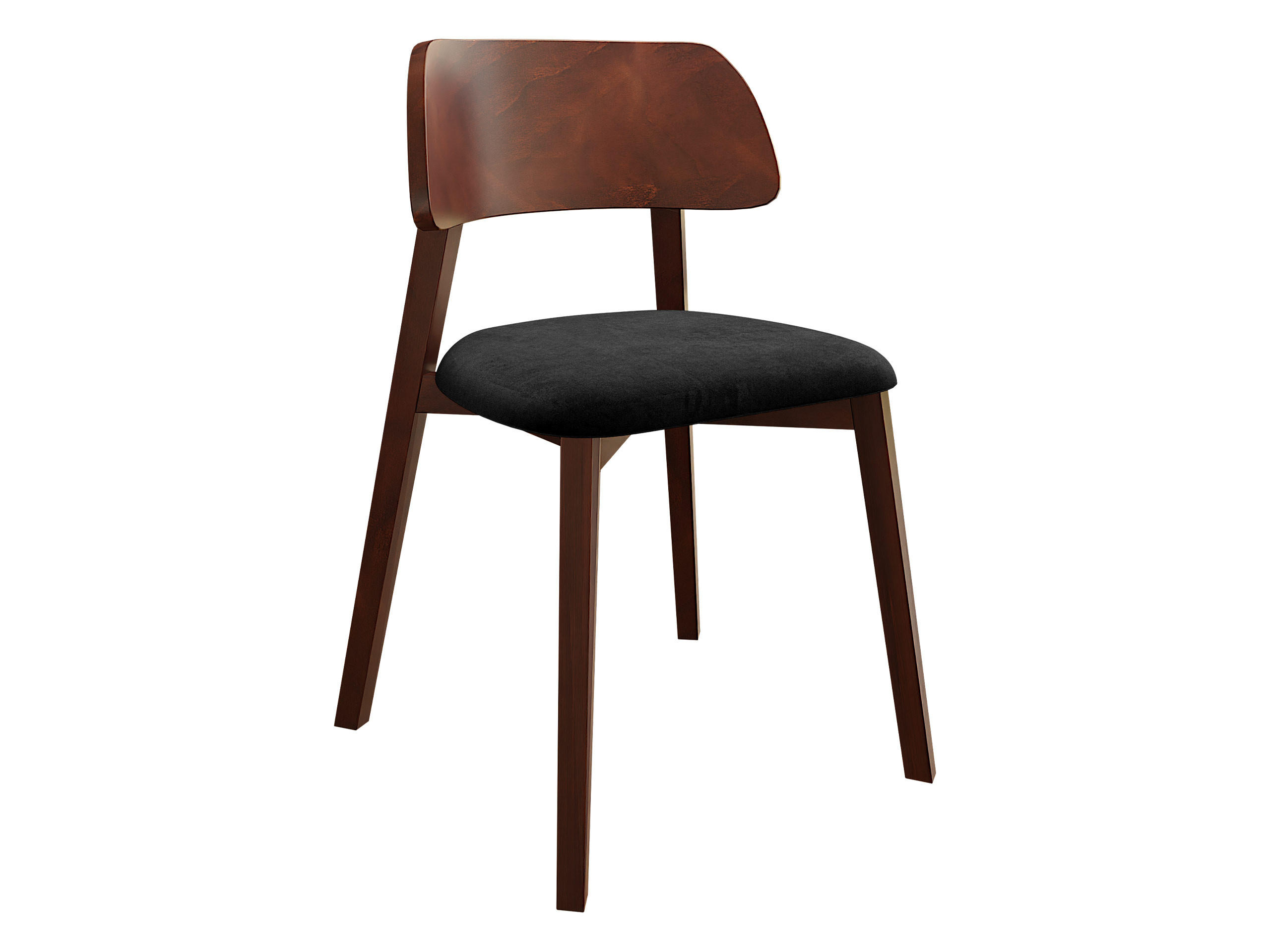 POLSTERSTUHL Dario, Holzfarbe: Nuss - Nussbaumfarben/Schwarz, Holz/Textil (47/80/50cm) - MIRJAN24
