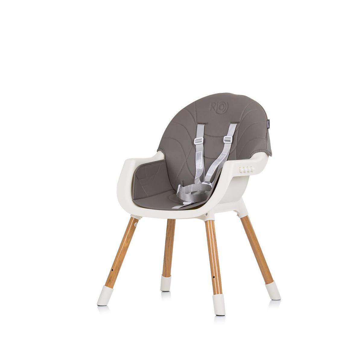 HOCHSTUHL Rio 2 in 1 dunkelgrau Kinderstuhl rutschfeste Beine 5-Punkt-Gurt - Grau, Metall (61/84/51cm) - Chipolino