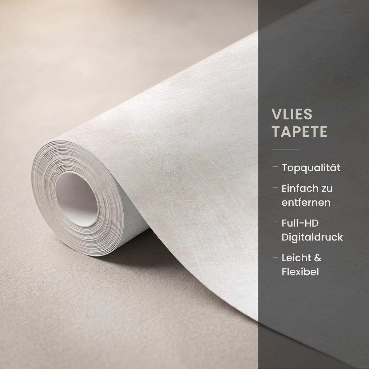 TAPETE - Dezent - Textur - Beige - 220x280 cm - Creme, Papier (220/280cm) - OnlyWow