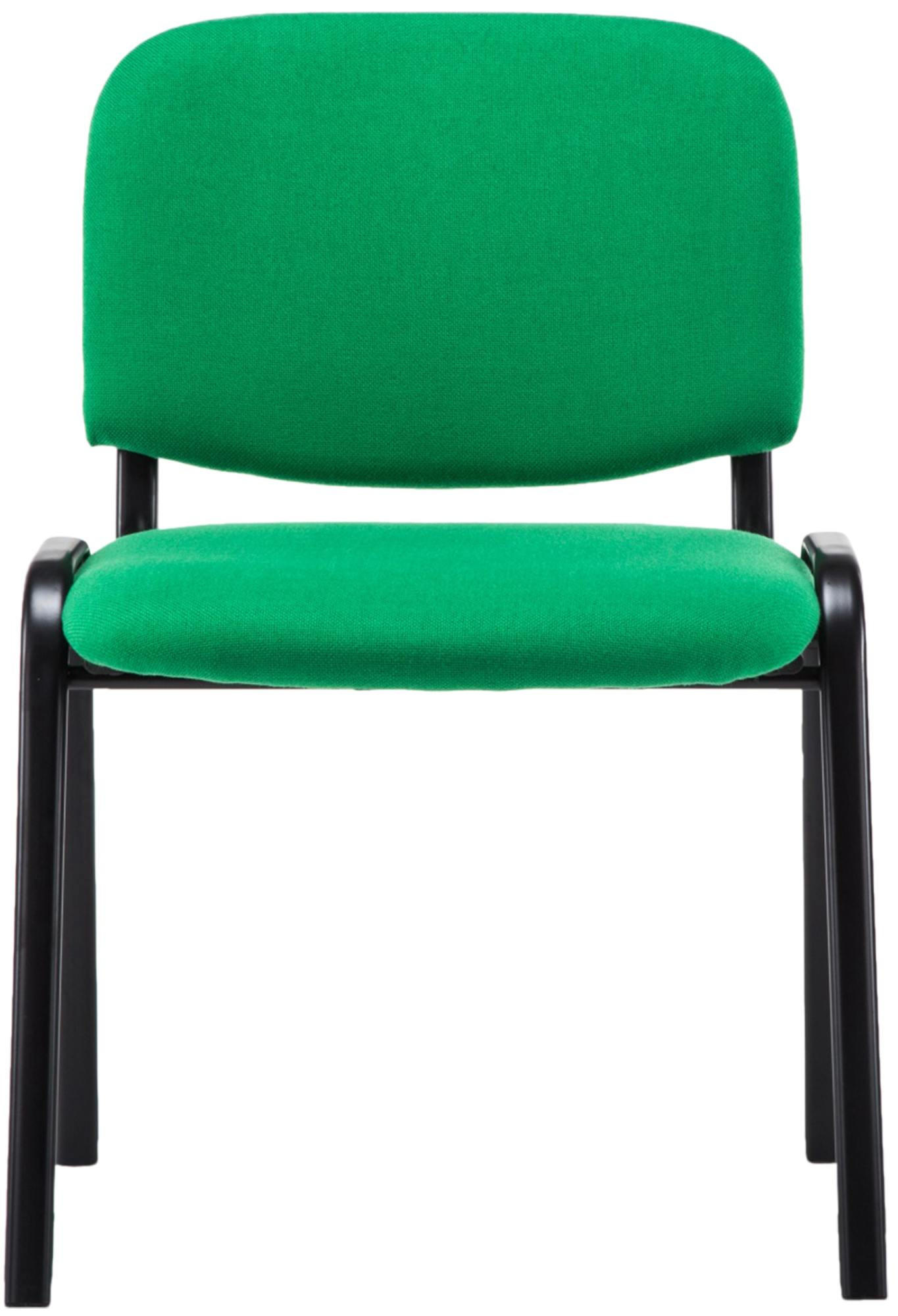 BESUCHERSTUHL Stoff Grün - Schwarz/Grün, Textil/Metall (53/83/53cm) - CLP