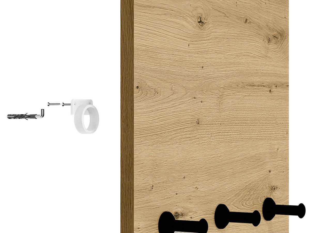 PANEEL Nevio Artisan Eiche 35 / 2 / 145cm - Braun, Holz/Holzwerkstoff (35/145/2cm) - Feldmann-Wohnen
