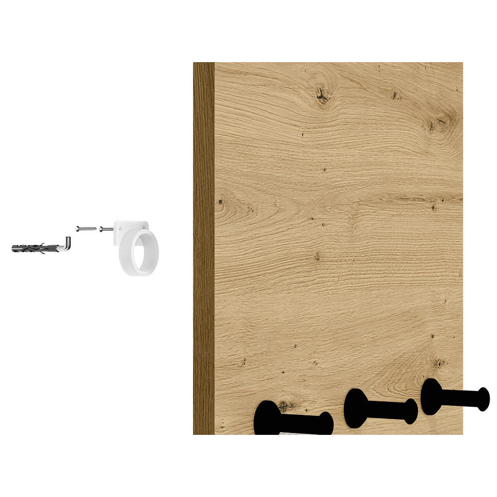 Thumbnail - Feldmann-Wohnen Paneel, Braun, Holz, Rechteckig, 35x145x2 cm, Garderobe, Garderobenpaneele, Garderobenpaneele