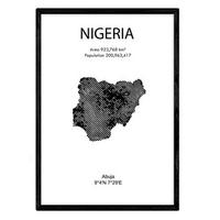 POSTER Länder & Kontinente Nigeria A3 Schwarzer Rahmen - Schwarz, Papier (29.7/5/42cm) - Nacnic