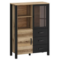 HIGHBOARD Derby Eiche Delano hell / schwarz 102 / 43 / 146 cm - Eichefarben/Braun, Holz/Holzwerkstoff (101.5/146/43cm) - Feldmann-Wohnen