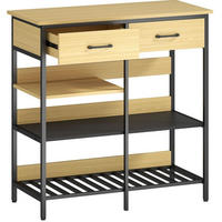 SIDEBOARD aus Holzwerkstoff 90x40x91 cm Naturfarben mit 2 Schubladen und 3 offenen Fächern im Industrial-Stil - Naturfarben, Holzwerkstoff (90/91/40cm) - Modfu