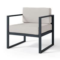 LOUNGESESSEL Dywilly Grau/Schwarz mit wasserabweisendem Stoff - Grau, Textil (69/72/65cm) - Selsey