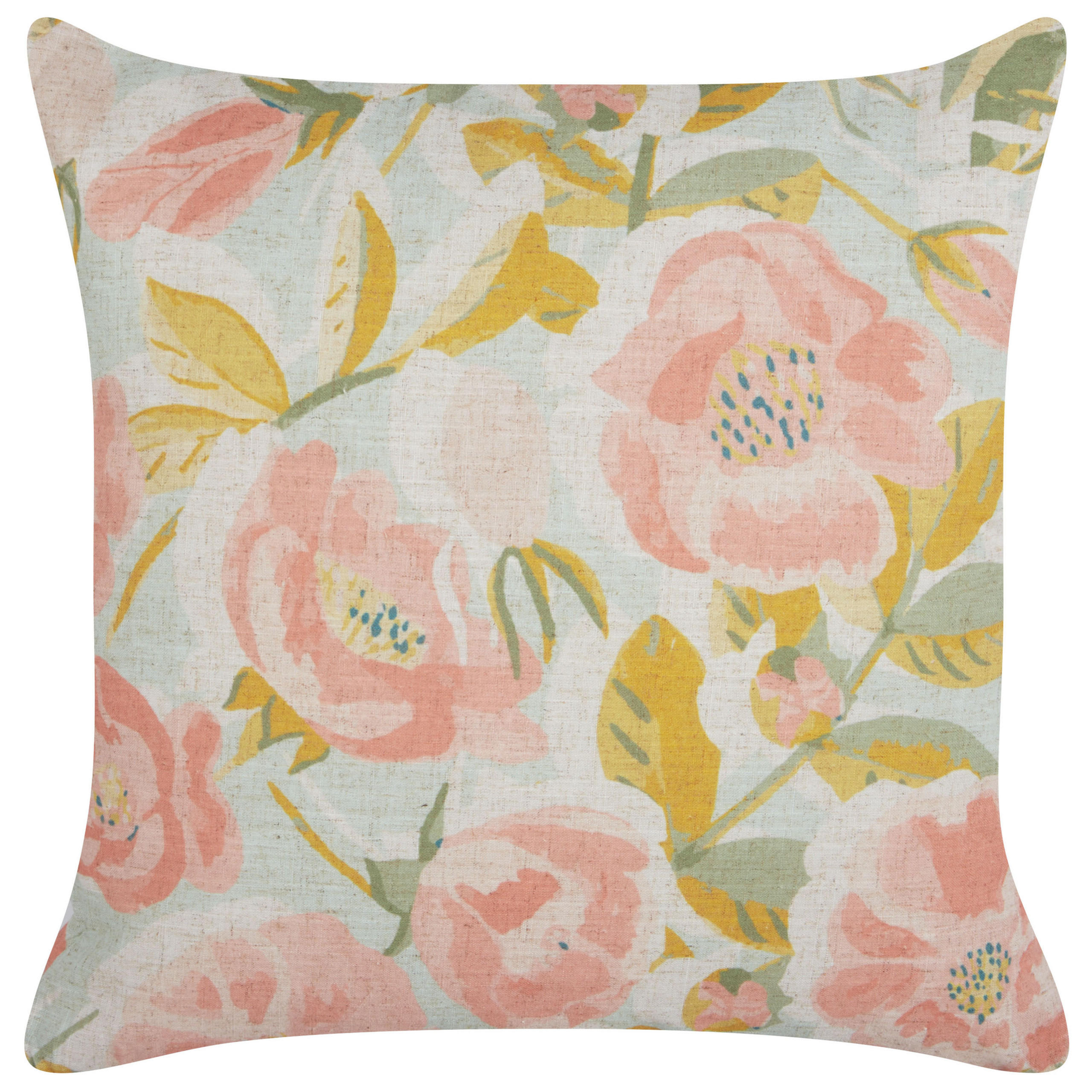 Dekokissen Rosa 45/45 cm Zahriye - Blau/Pink, Textil (45/45cm) - Beliani