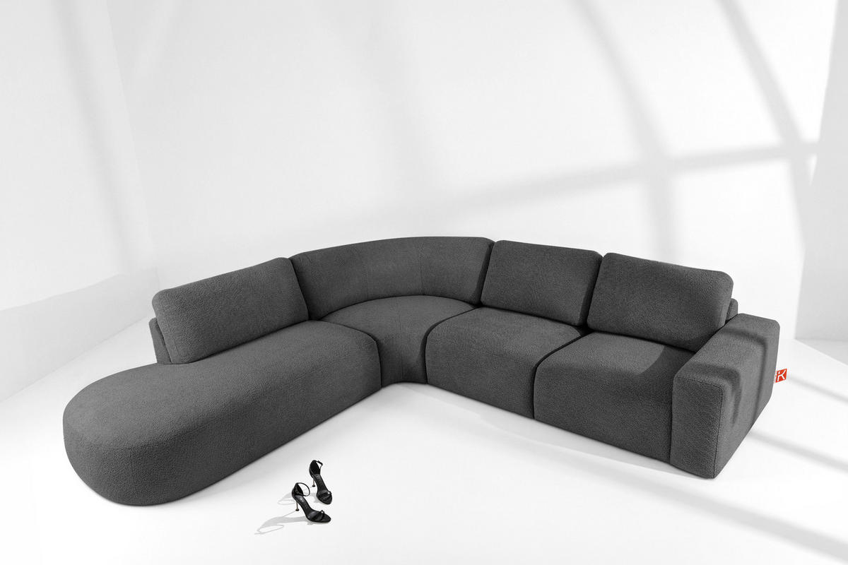 ECKSOFA LINKS ZUCCO, Graphit - Graphitfarben, Holz/Holzwerkstoff (304/293cm) - KONSIMO®