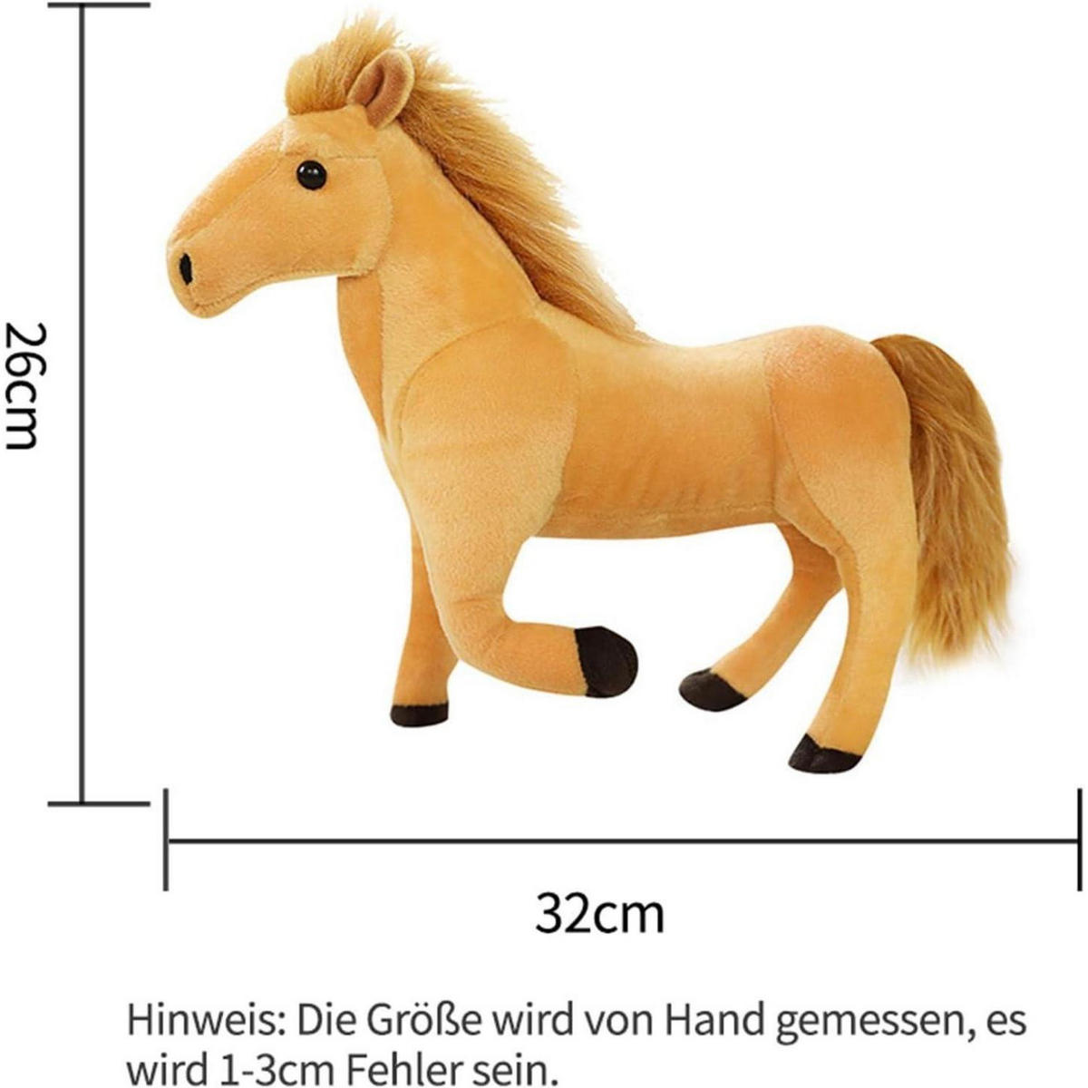 PLÜSCHTIER Pferd 32 cm stehend braun - Braun, Textil (8/26cm)