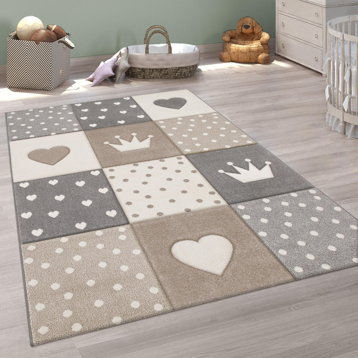 KINDERTEPPICH 140/200 cm Cosmo 339 - Beige, Textil (140/200cm) - Paco Home