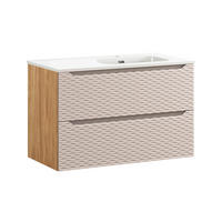 WASCHTISCH 90cm Elora Beige und Holz - Braun, Holzwerkstoff (90/57/46cm) - Petits-meubles