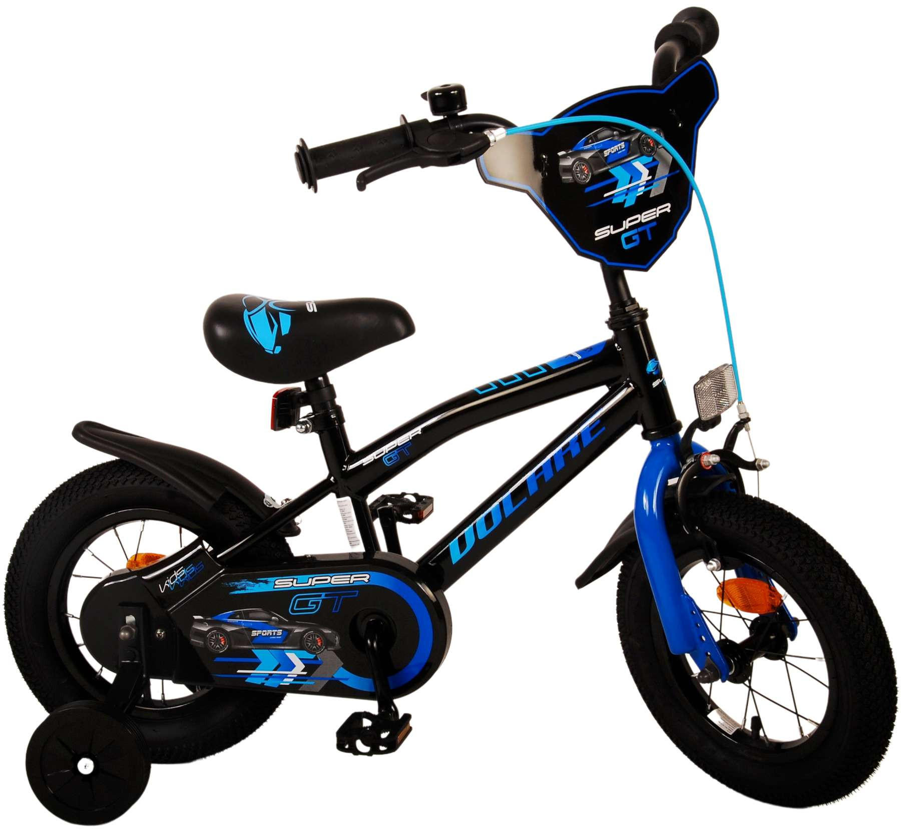 KINDERFAHRRAD Super GT - Jungen - 12 Zoll - Rücktritt + Handbremse - Blau - Blau/Schwarz, Metall (42cm) - TPFSports