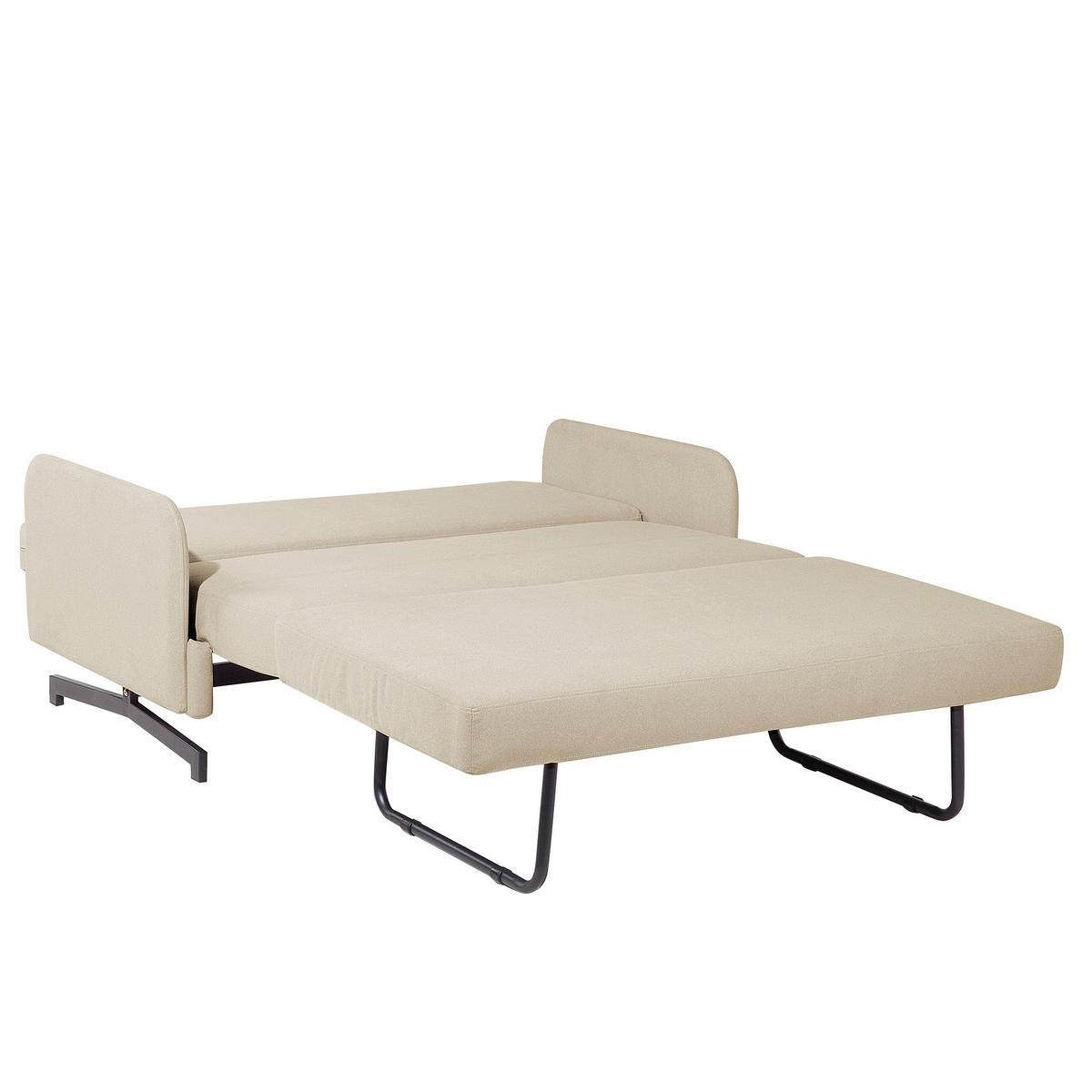 2-SITZER-SCHLAFSOFA Polyester Beige Belfast - Beige, Textil (147/68/80cm) - Beliani
