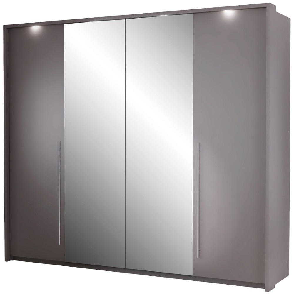 DREHTÜRENSCHRANK Bremco mit 2 Türen und Spiegel, Cappuccino, 255 cm - Cappuccino, Holzwerkstoff (255/219/65cm) - Beautysofa
