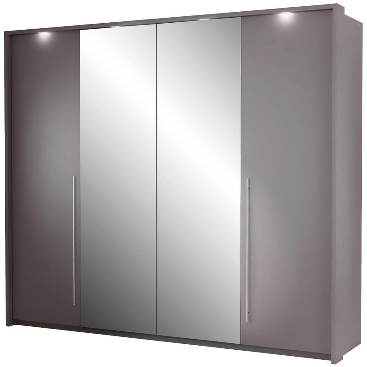 DREHTÜRENSCHRANK Bremco mit 2 Türen und Spiegel, Cappuccino, 255 cm - Cappuccino, Holzwerkstoff (255/219/65cm) - Beautysofa