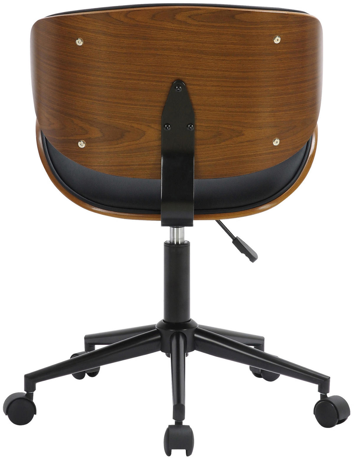 DREHSTUHL Lederlook schwarz - Schwarz, Textil/Metall (52/78/52cm) - CLP