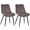 STUHL-SET 2 Stück aus Samt in Modernem Stil-YZ1 - Mokka, Textil/Metall (53/88/62.5cm) - HOMAVO
