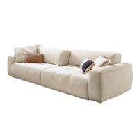 SOFA MIT SITZTIEFENVERSTELLUNG PALACE Weiß Cord - Weiß, Textil (298/74/120cm) - KAWOLA