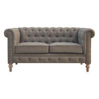 CHESTERFIELD-SOFA 2-Sitzer - Messingfarben/Braun, Holz/Metall (150/76/80cm) - Artisan Furniture